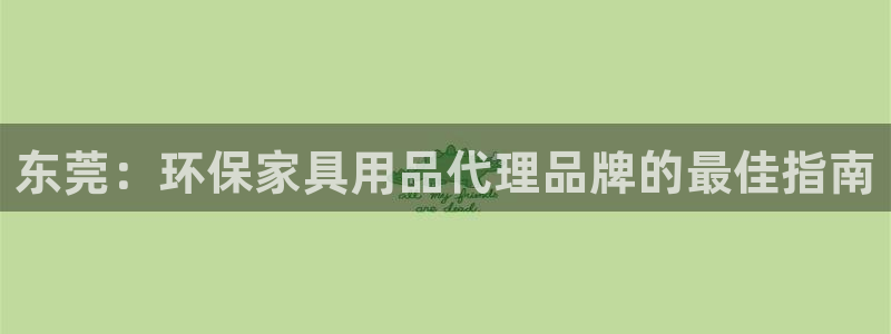 杏耀平台线路测速：东莞：环保家具用品代理品牌的最佳指南
